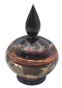 Vintage 1980s Mouthblown RICHARD CLEMENTS Art Glass Perfume Bottle