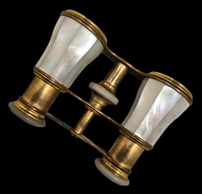 Antique 1900s French LEMAIRE Brass & Mother of Pearl Opera Glass
