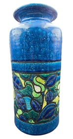 Vintage Italian BITOSSI LONDI Blue Ceramic Vase
