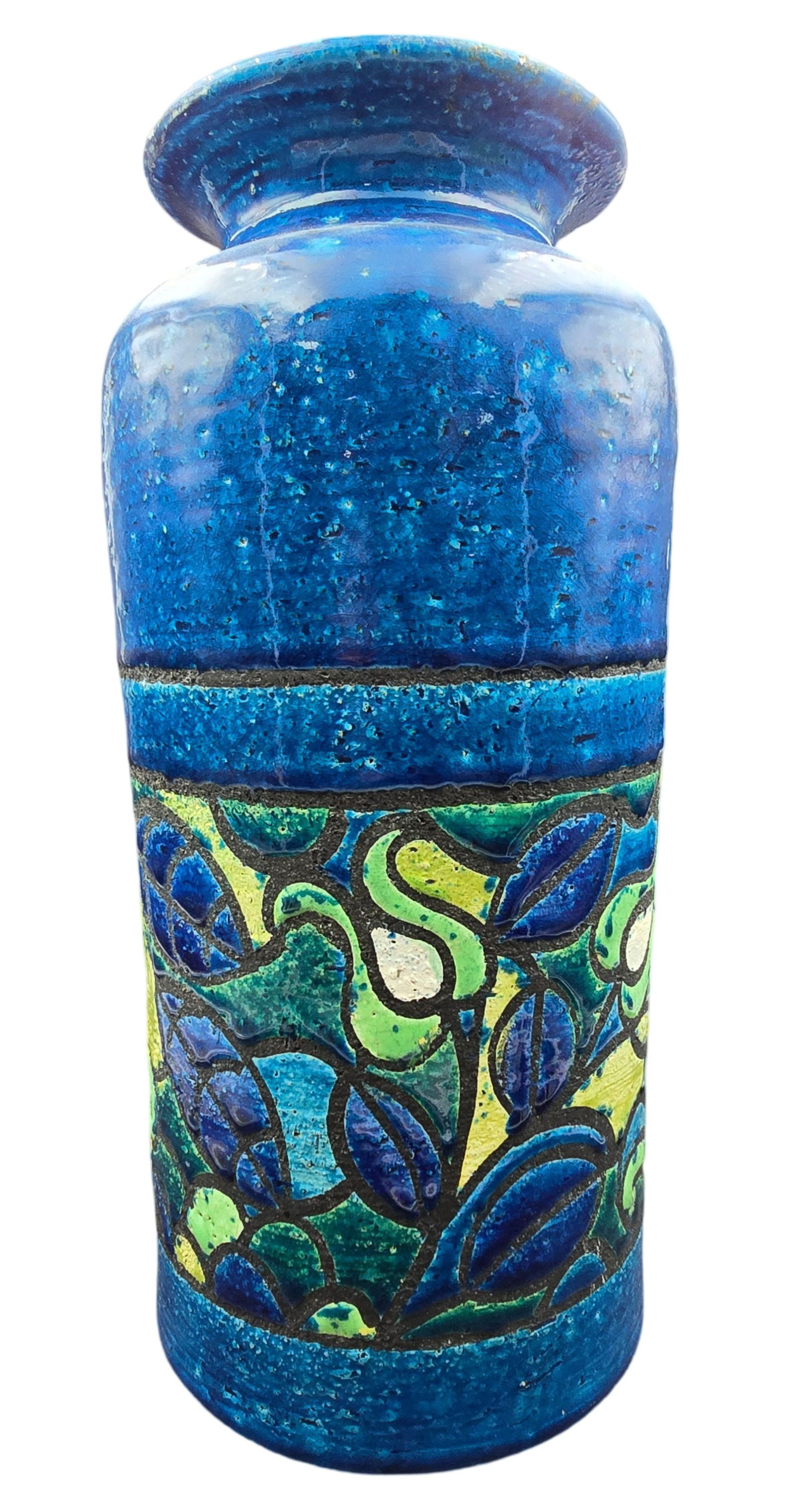 Vintage Italian BITOSSI LONDI Blue Ceramic Vase (1 of 5)