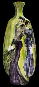 One-of-a-Kind Tall Vintage DORIS GILDEN Handcrafted ART DECO Elegant Ladies Ceramic Vase