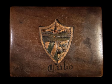 Vintage Handmade Wooden Trinket box "Cuba"