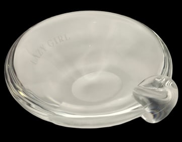 Rare Vintage 1970s STEUBEN "Lazy Girl" Crystal Ashtray