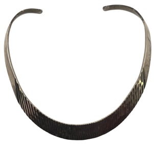 Unusual Vintage Mexican Sterling Silver Collar Necklace