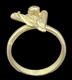 Vintage Mid-Century Sterling Silver & Rock Crystal or Rhinestone Ring