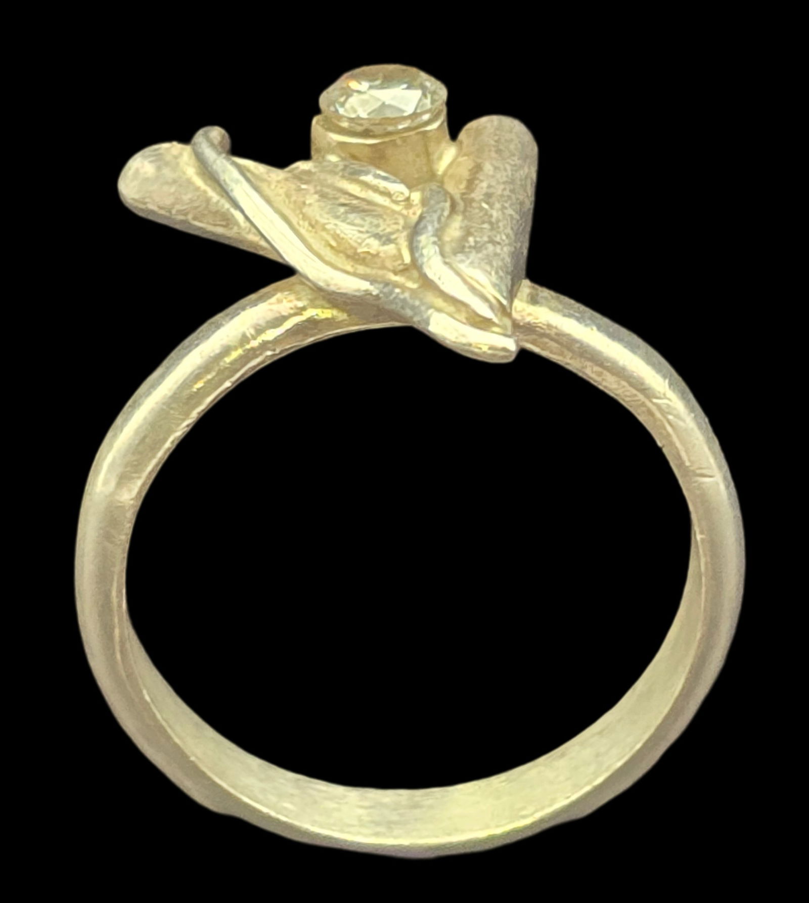 Vintage Mid-Century Sterling Silver & Rock Crystal or Rhinestone Ring (1 of 5)