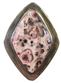 Very Unusual Vintage Sterling Silver & Gemstone Pendant & Earrings Set