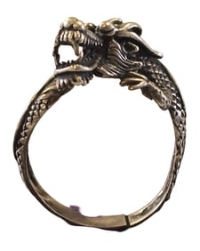 Unusual Vintage Sterling Silver Chinese Dragon Ring