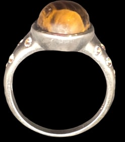 Vintage Mid-Century Sterling Silver & Tigers Eye Cabochon Ring