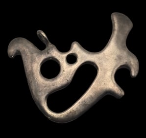 Rare Vintage Mid-Century Modern GISBERT DUNKER Norway 830 Silver Pendant