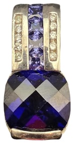 Vintage Sterling Silver & Rhinestone Pendant