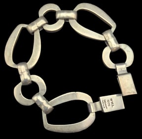 Massive & Heavy Vintage TAXCO Mexico Sterling Silver Designer Bracelet