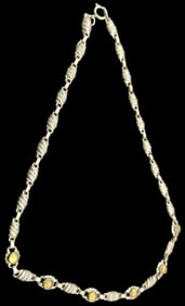 Unusual Ornate Vintage 800 Silver & Amber Necklace