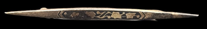 Unusal Antique European 800 Silver & Niello Design Pin