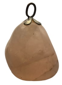 Vintage Rose Quartz & Silver Loop Pendant