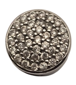 Vintage Sterling Silver & Rhinestone Slider Pendant