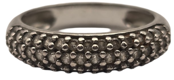 Vintage Sterling Silver & Rhinestone Ring