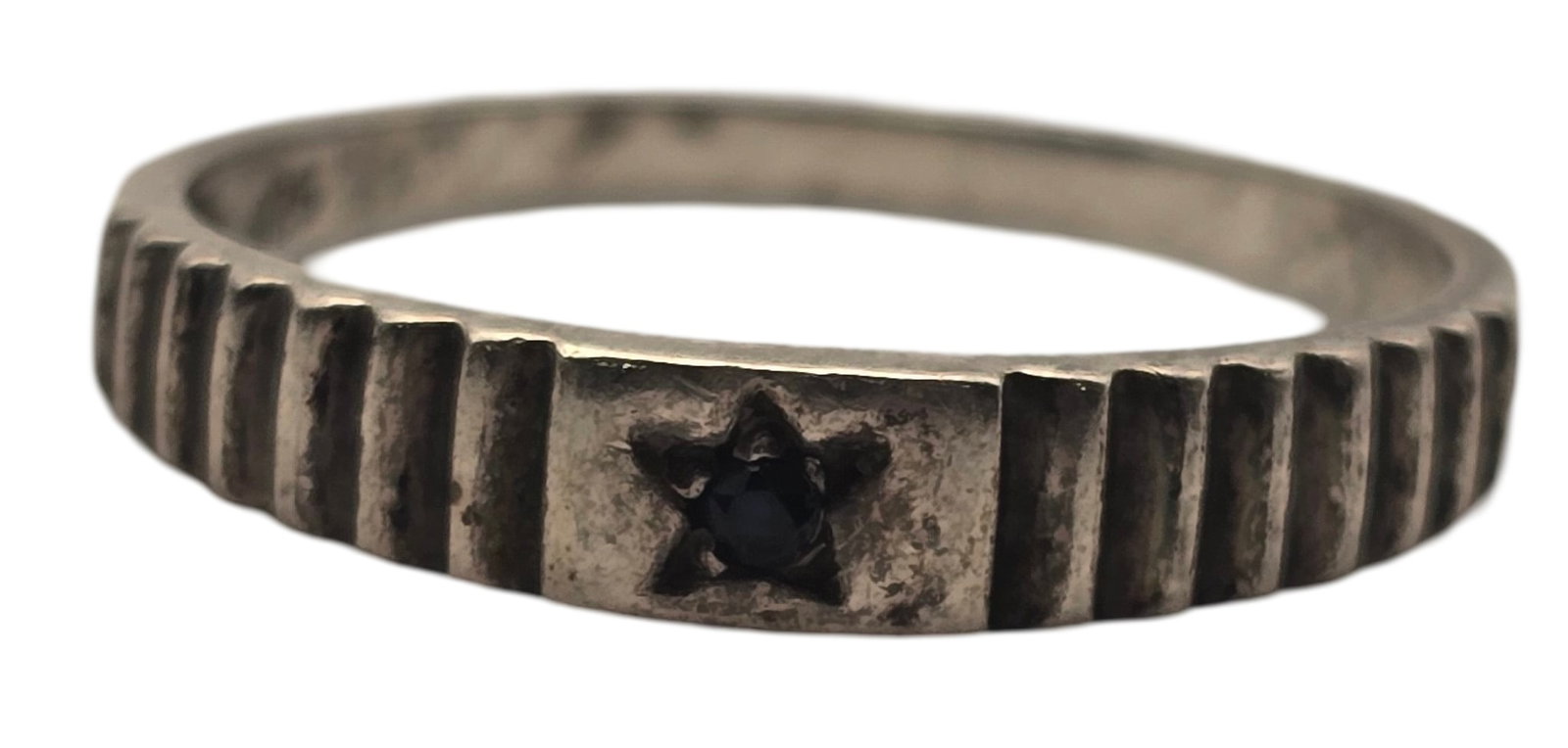 Vintage Sterling Silver & Gemstone Ring /w Star Design (1 of 7)