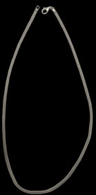 Vintage Sterling Silver Herringbone Chain Necklace