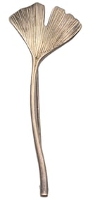 Unusual Vintage Sterling Silver Ginkgo Leaf Brooch