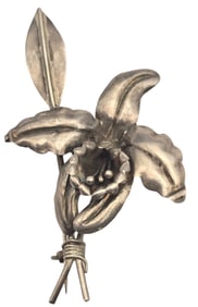 Vintage 1970s Mexican Sterling Silver Flower Designer Brooch