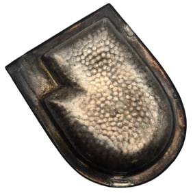 Very Unusual Antique Hand Hammered European Silverplate Ashtray with Sword