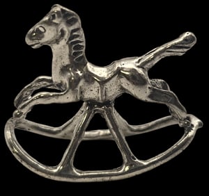 Vintage European 800 Silver Rocking Horse Miniature Figurine