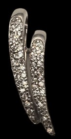 Vintage Sterling Silver & Rhinestone Designer Pendant - Signed