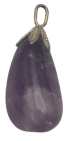 Vintage Sterling Silver & Natural Amethyst Pendant