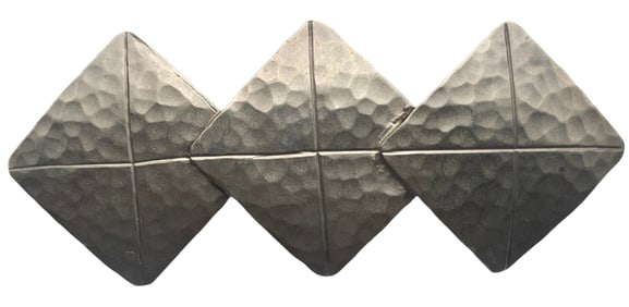 Vintage Mid-Century Modern German Hand Hammered 800 Silver Brooch