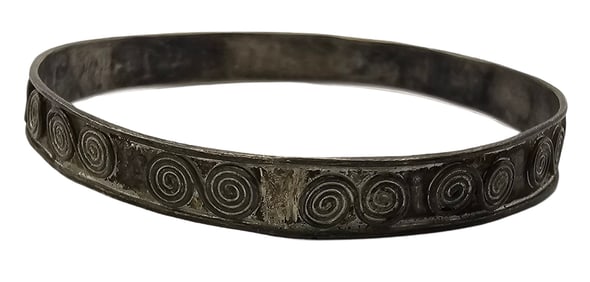 Vintage Sterling Silver Celtic Spiral Design Bangle Bracelet