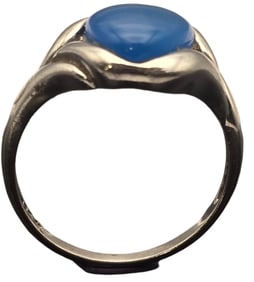 Vintage Sterling Silver Ring with Blue Glass Stone