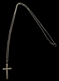 Vintage European 800 Silver Cross Pendant Necklace