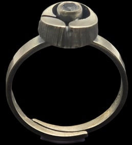 Vintage Mid-Century Modern STEN & LAINE Finland Sterling Silver & Rock Crystal Designer Ring