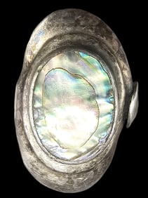 Vintage Mid-Century Modern Sterling Silver & Mother of Pearl Ring
