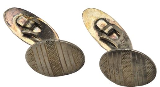 Vintage Mid-Century European Gilt 835 Silver Cufflinks