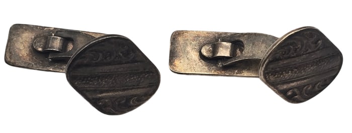 Vintage Mid-Century European Gilt 835 Silver Cufflinks