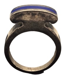 Vintage Sterling Silver & Blue Enamel Designer Ring