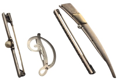 Lot of 4 Vintage Solid Silver Brooches - 800 Silver or Better