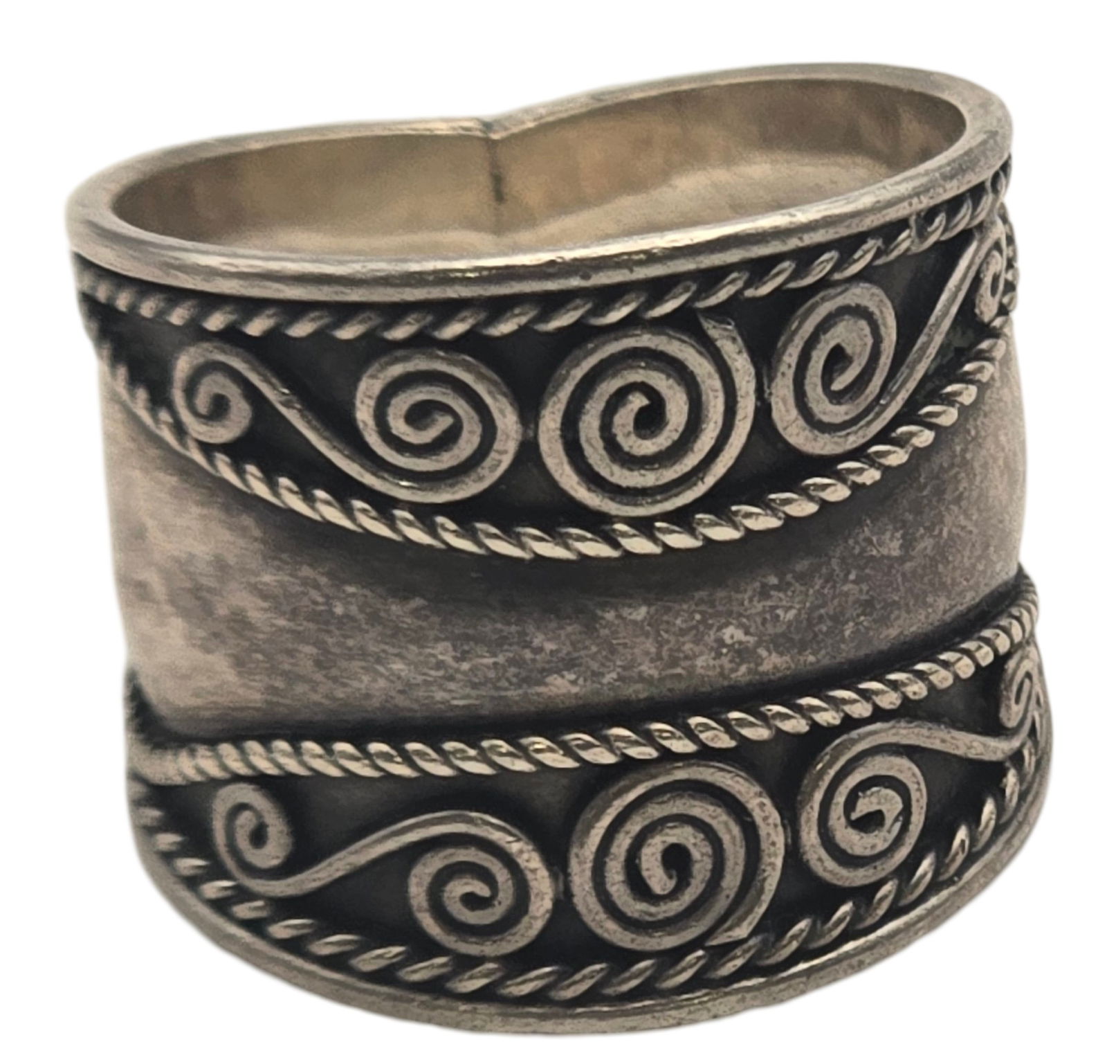 Vintage Sterling Silver Twisted Rope & Scroll Design Ring (1 of 6)