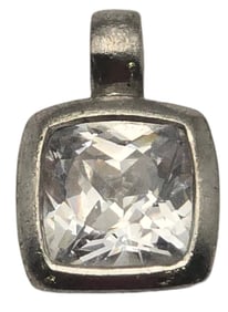 Vintage European 800 Silver & Gemstone Pendant