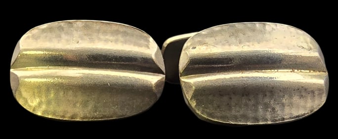 Vintage Hand Hammered European 830 Silver Cufflinks