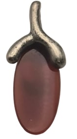 Vintage Mid-Century Modern Sterling Silver & Carnelian Pendant