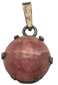 Vintage European 835 Silver & Rhodonite Pendant