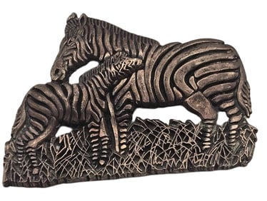 Vintage Mid-Century Mexican Sterling Silver Zebra Brooch