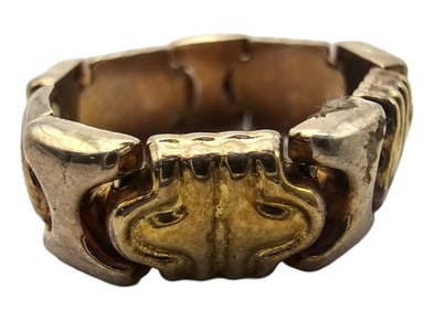 Very Unusual Vintage Sterling Silver Chain Link Ring