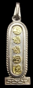 Vintage Sterling Silver & Gold Mayan Symbols Pendant