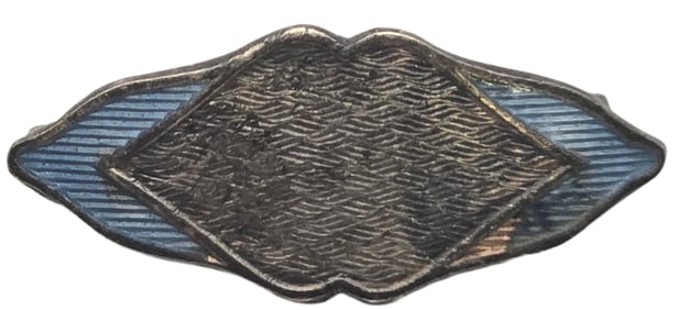 Antique Art Nouveau European 835 Silver & Blue Enamel Brooch