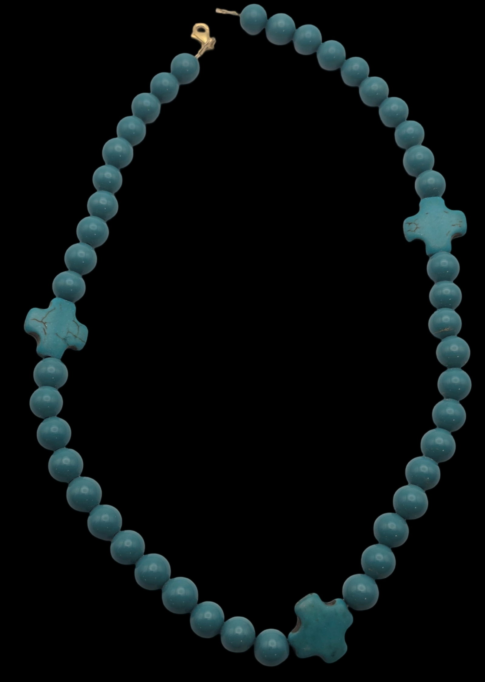 Vintage Turquoise Bracelet with Gilt Sterling Silver Clasp (1 of 3)