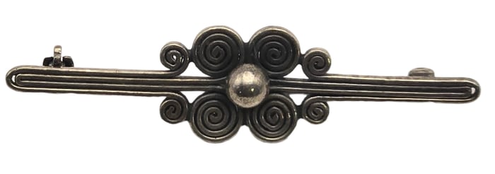 Vintage Handmade European 800 Silver & Pearl Brooch